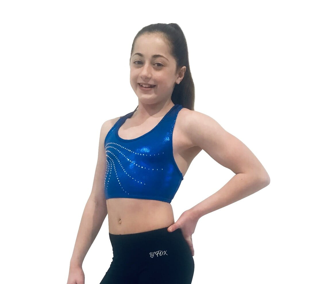 ROYAL BLUE SHINY MYSTIQUE CROP TOP
