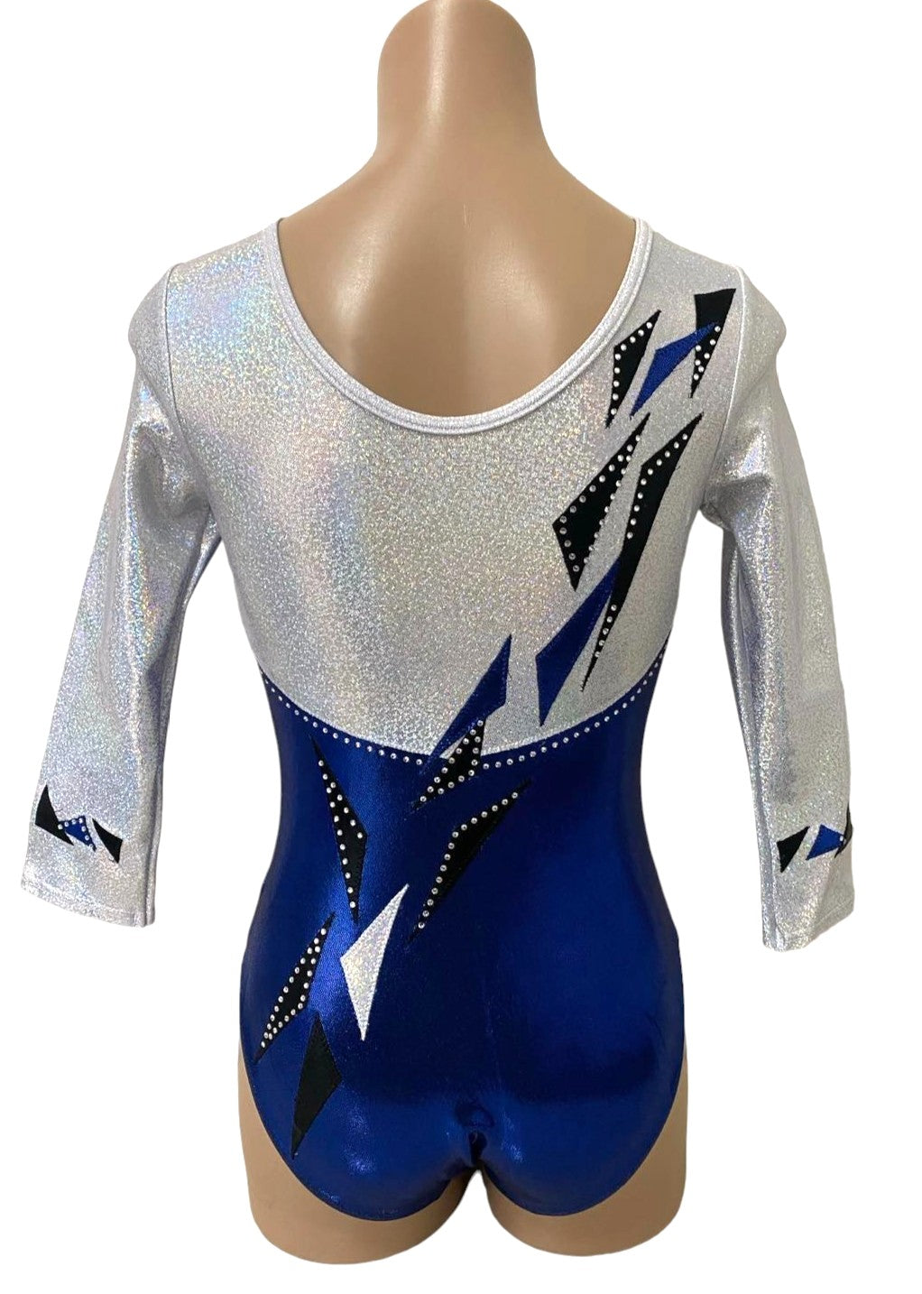 DEEP ROYAL BLUE, BLACK & SILVER 3/4 SLEEVE *CLEARANCE*