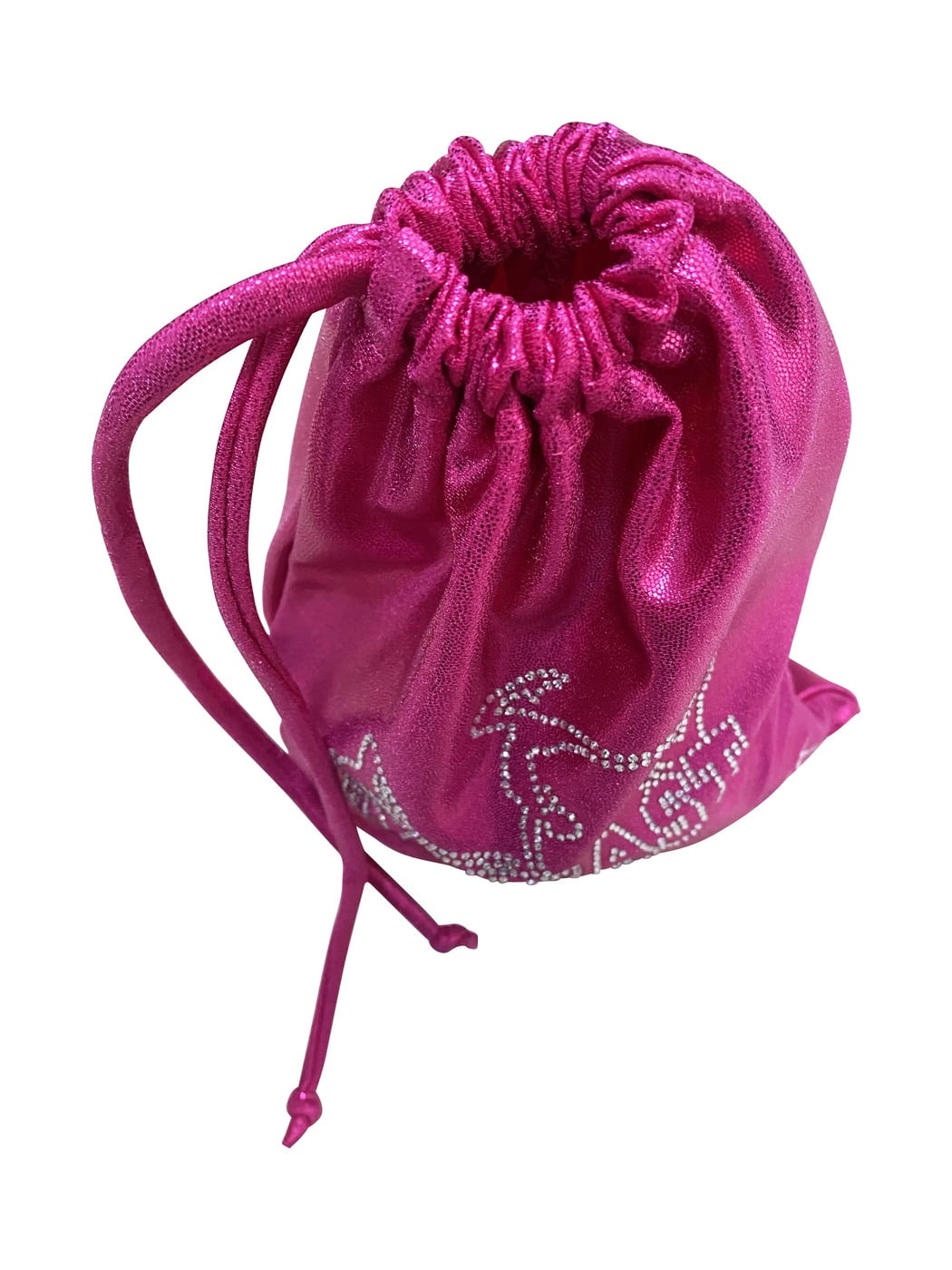HOT PINK MYSTIQUE GRIP BAG WITH 'GYMNAST' RHINESTONES