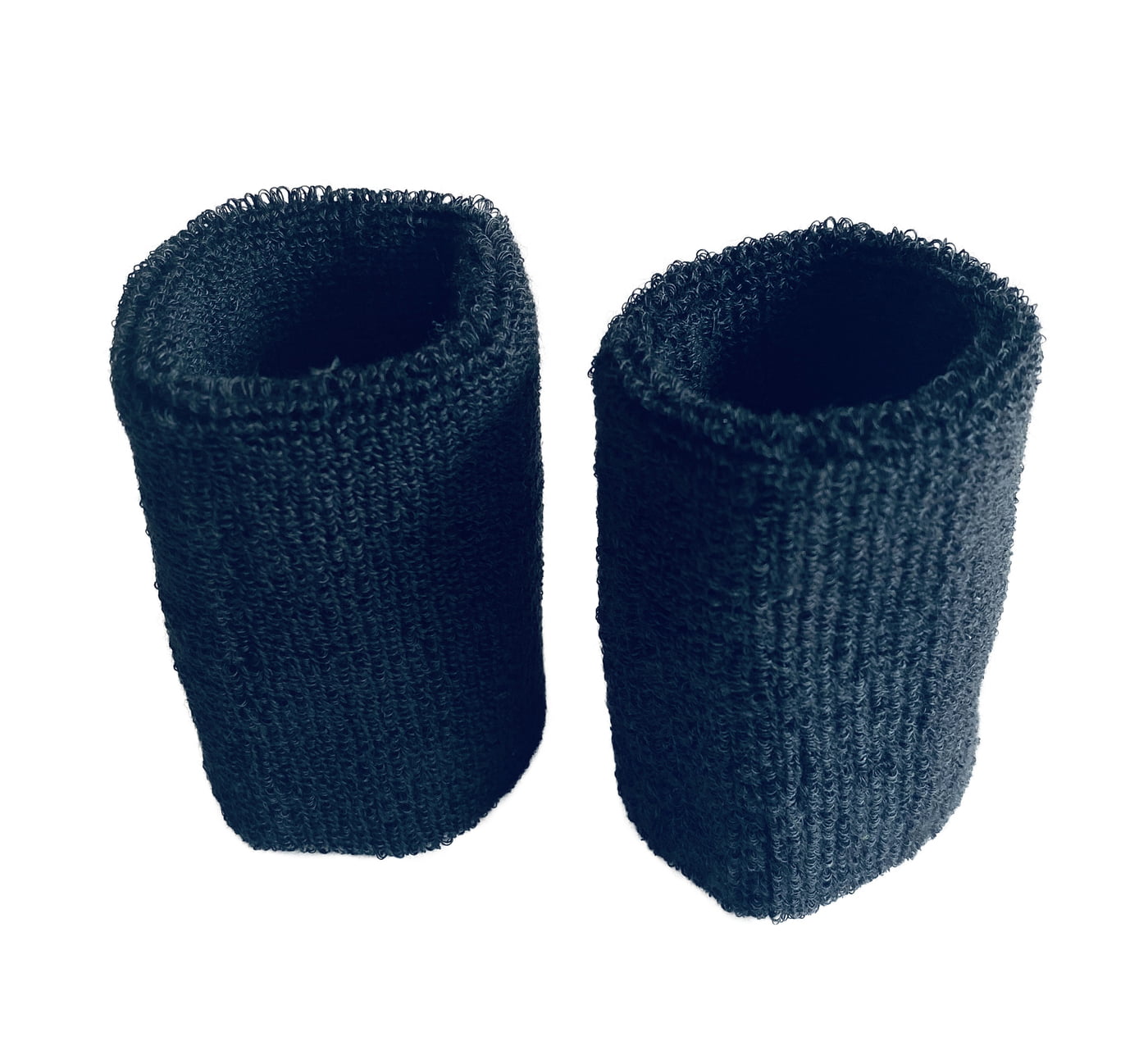 PLAIN BLACK WRIST BANDS 8cm length (pair)