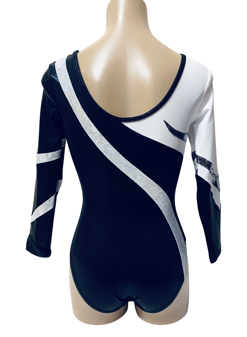 BLACK / SILVER MYST WITH MATT WHITE AND RHINESTONES LONG SLEEVE