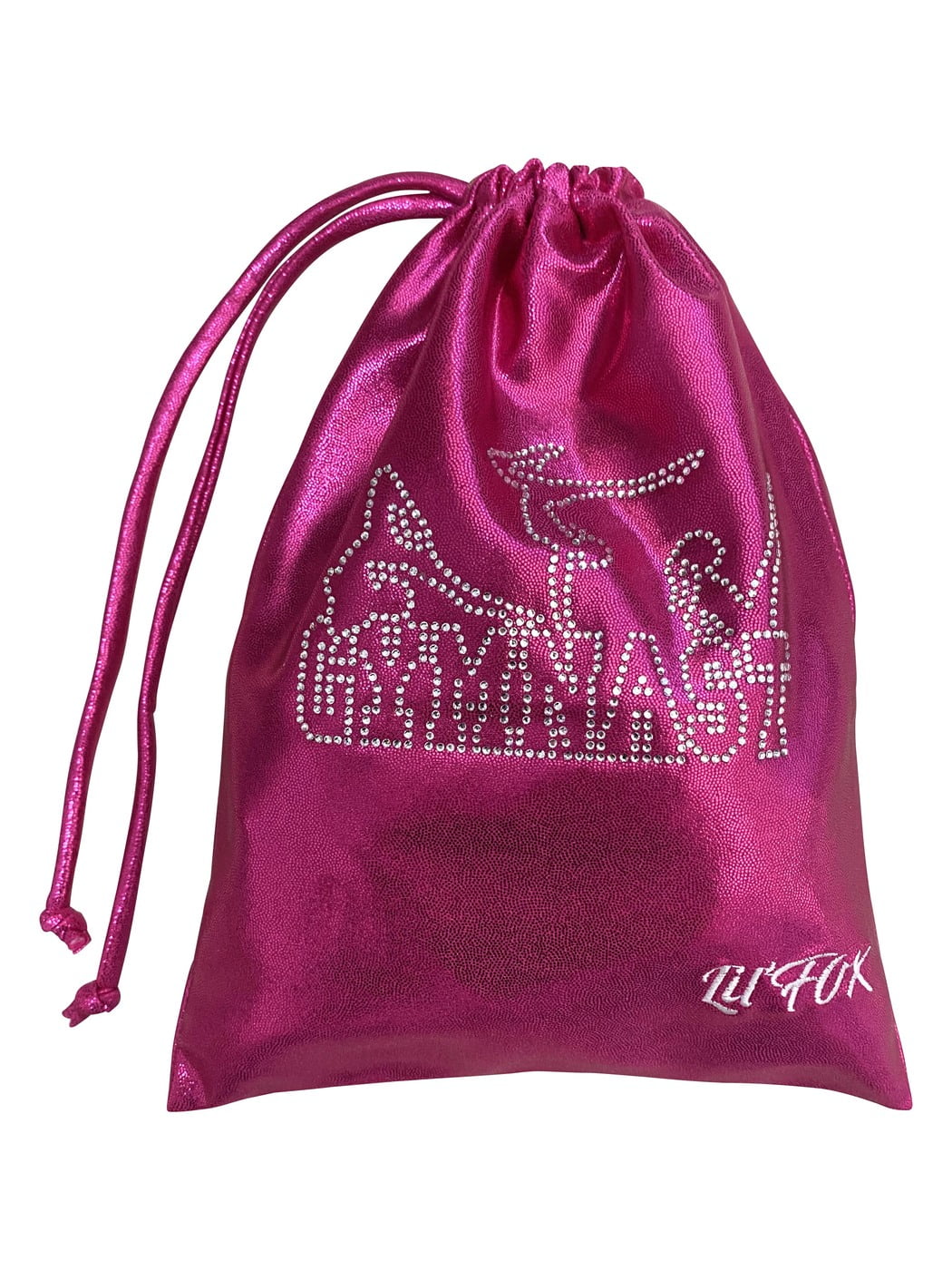 HOT PINK MYSTIQUE GRIP BAG WITH 'GYMNAST' RHINESTONES