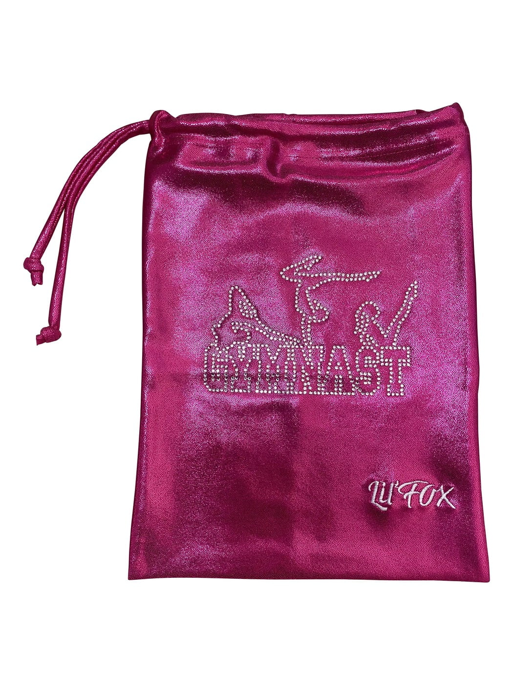 HOT PINK MYSTIQUE GRIP BAG WITH 'GYMNAST' RHINESTONES