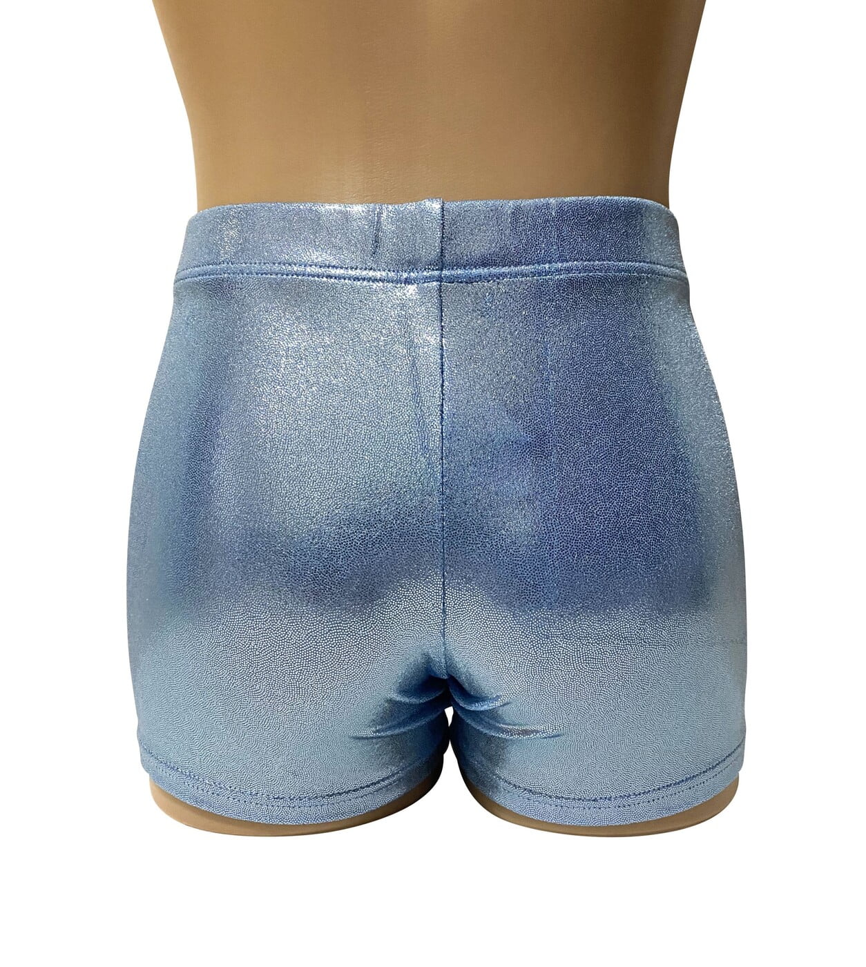 ICE BLUE SHINY FOIL MYSTIQUE BIKE SHORTS