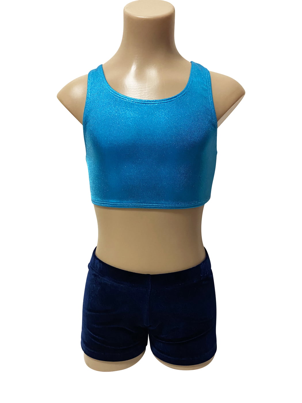 OCEAN BLUE WITH NAVY VELVET CROP SET