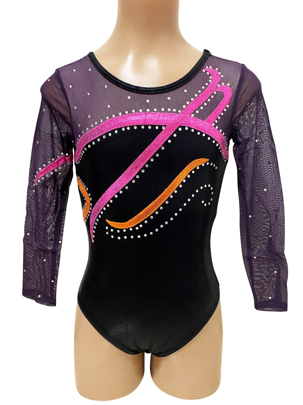 BLACK MYSTIQUE PINK/ORANGE SWIRLS LONG SLEEVES