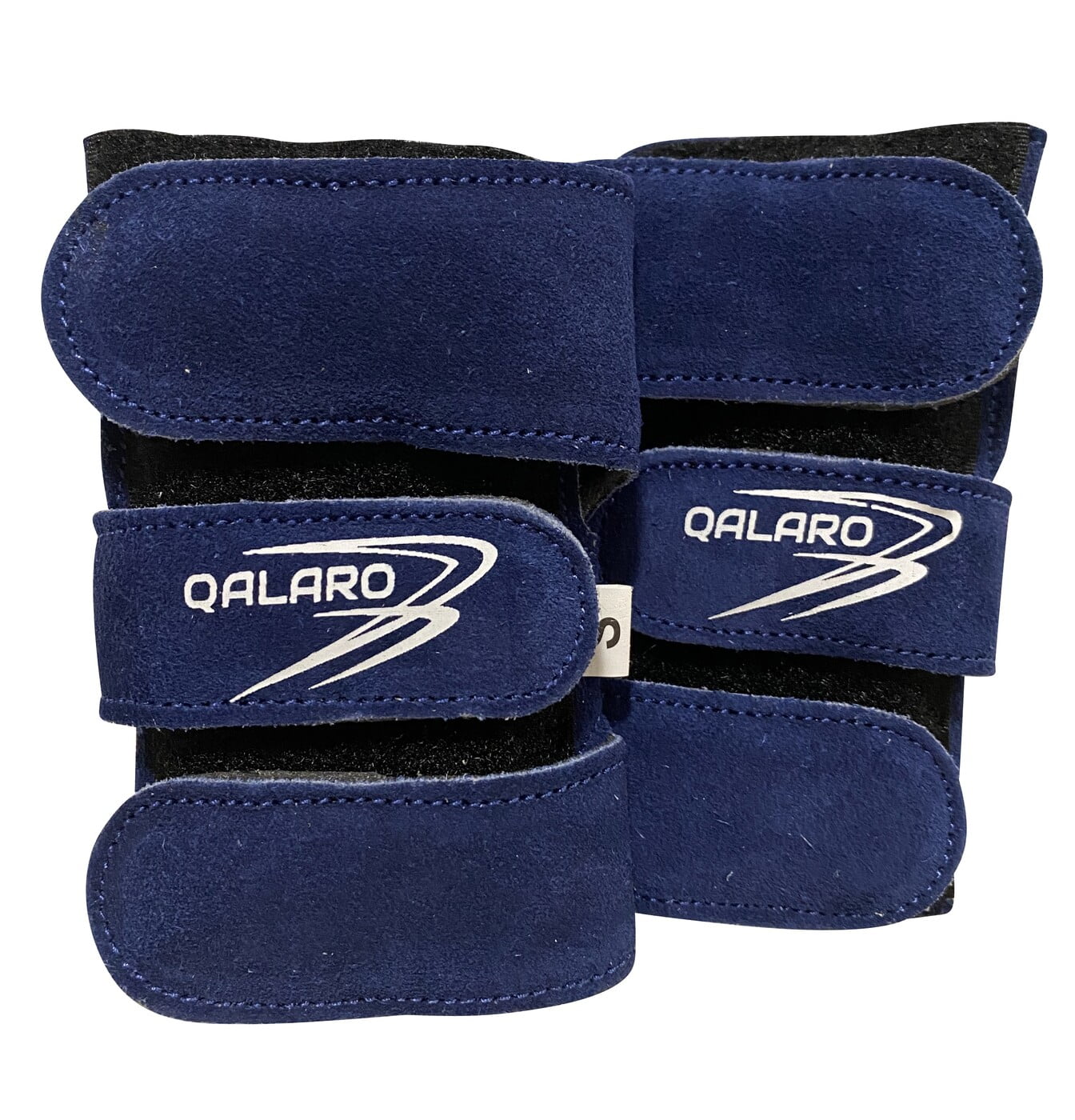 QALARO - NAVY SUEDE WRIST SUPPORTS (pair)
