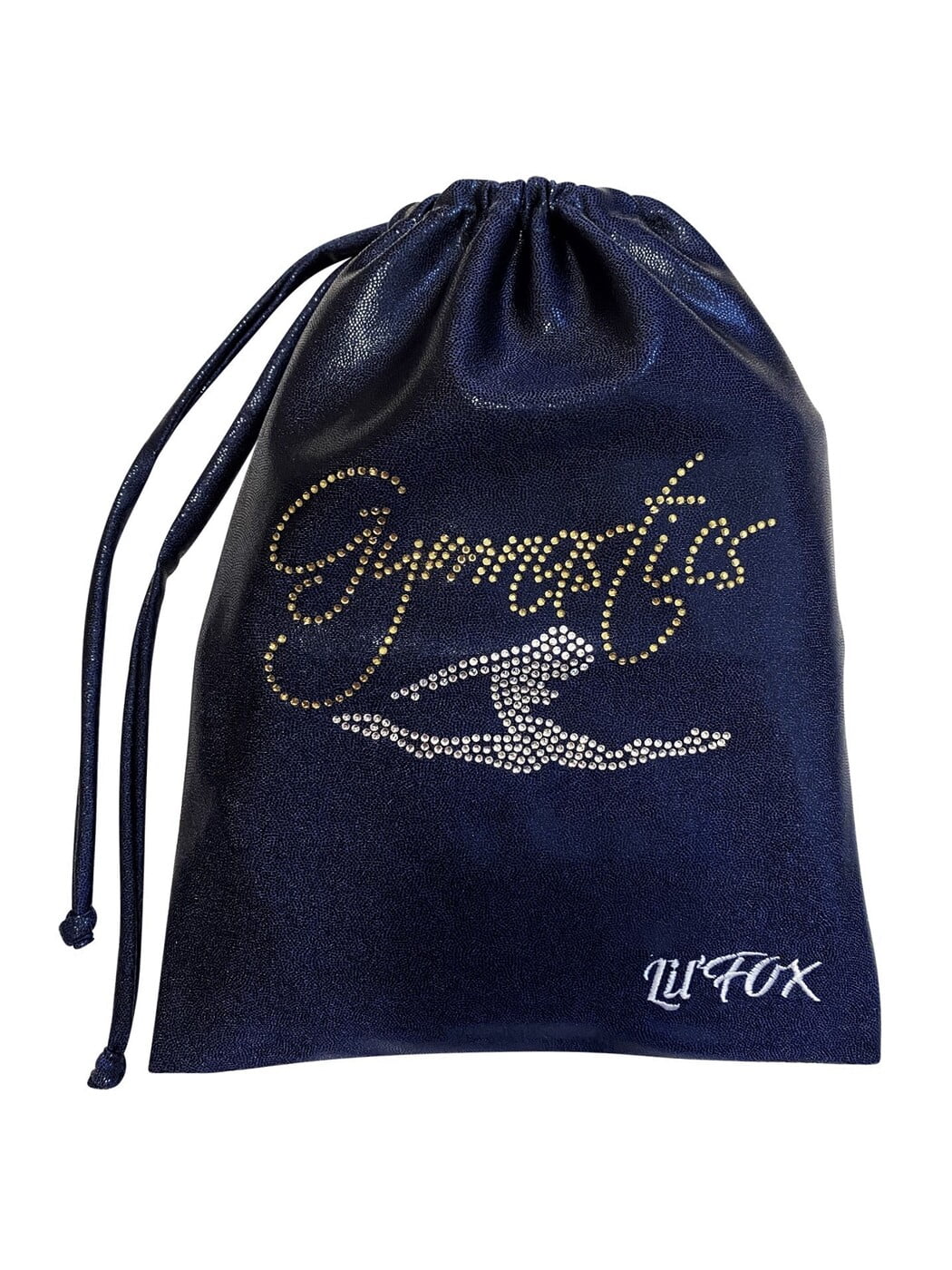 NAVY SHINY MYSTIQUE WITH GOLD STONES GRIP BAG