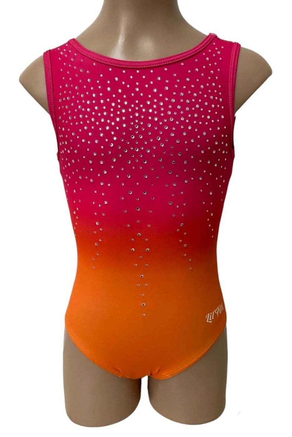 SUNSET PINK TO ORANGE OMBRE LYCRA SHIMMER