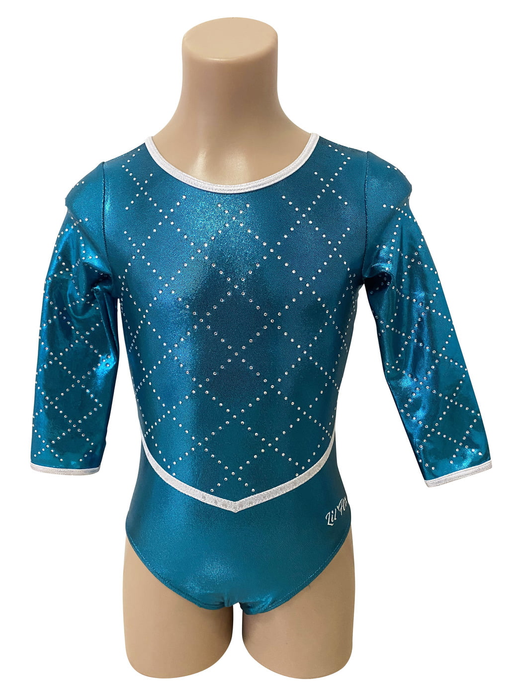 TEAL GREEN DIAMONDS 3/4 SLEEVE