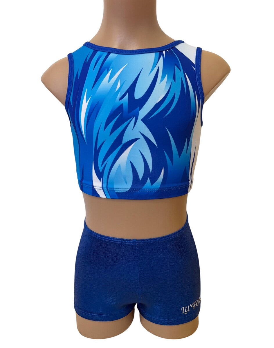 CELESTIAL CROP SET with ROYAL BLUE SHORTS