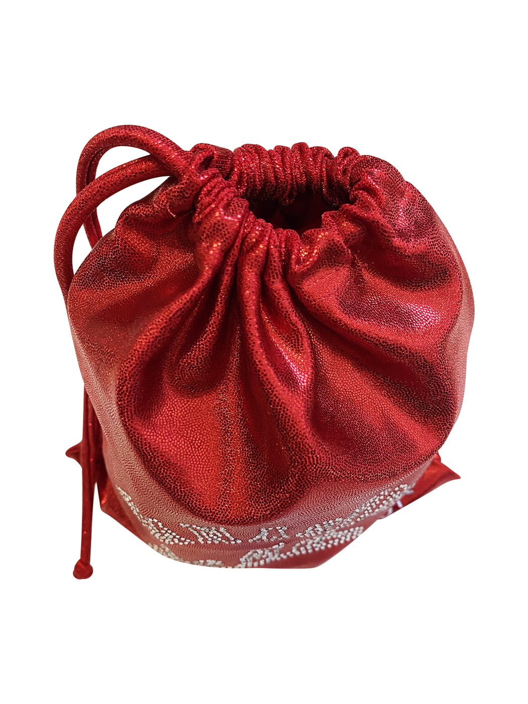 RED SHINY FOIL GRIP BAG 'GYMNASTICS' RHINESTONES