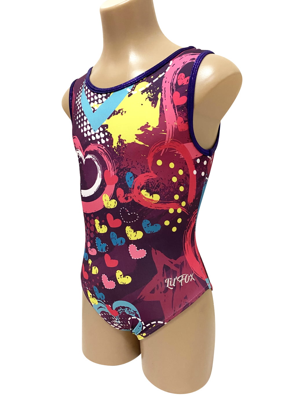 PURPLE HEARTS LYCRA PRINT
