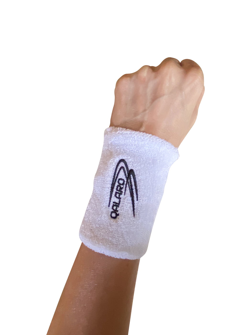 QALARO WHITE JUNIOR WRIST BANDS 10cm length (pair)