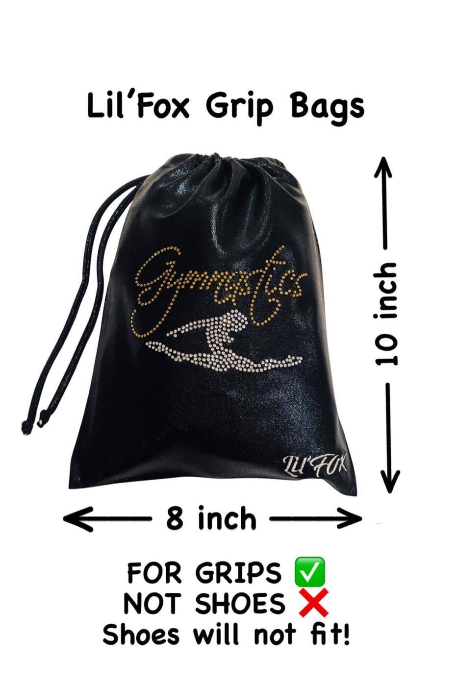 BLACK & GOLD SHINY MYSTIQUE GRIP BAG 8x10"