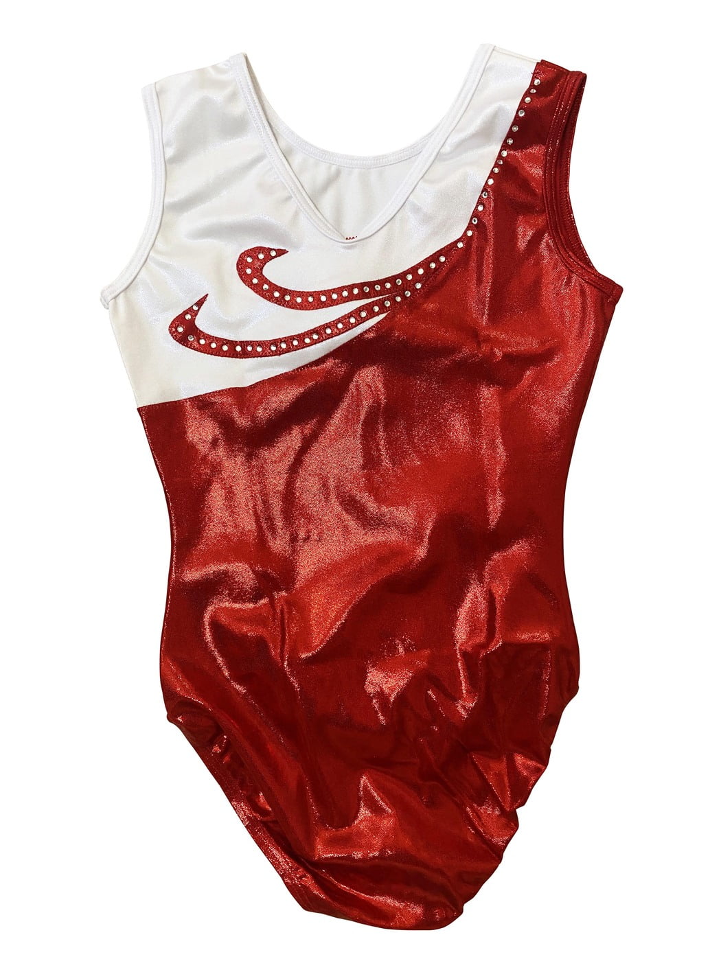 RED AND PEARL WHITE MYSTIQUE WITH CRYSTALS