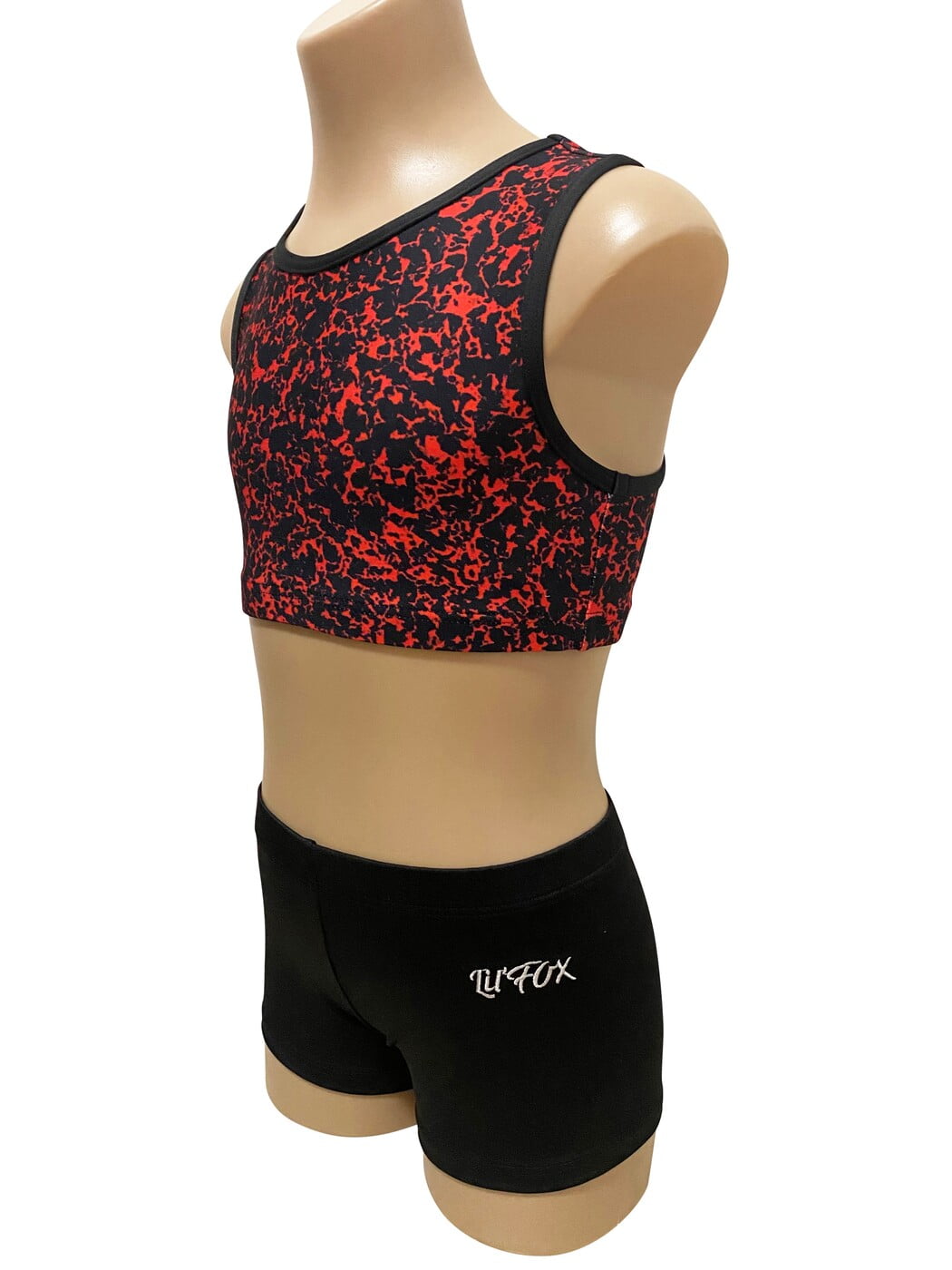 RED AND BLACK CROP SET