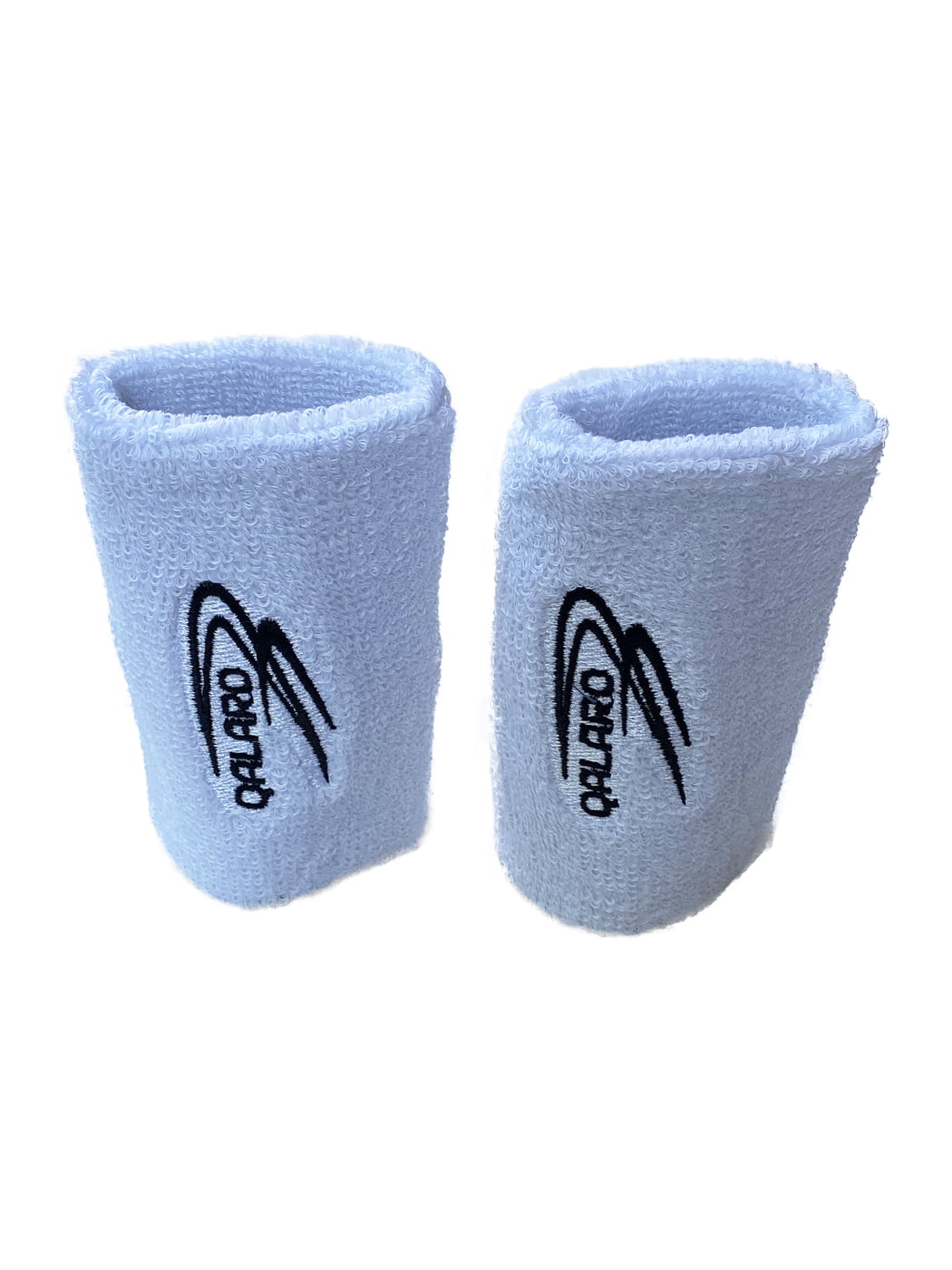 QALARO WHITE JUNIOR WRIST BANDS 10cm length (pair)