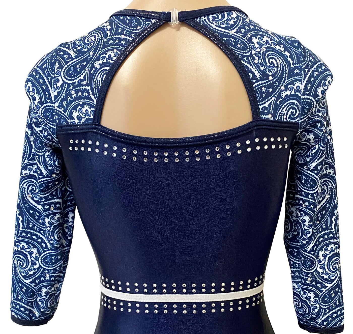 NAVY PHOENIX WITH PAISLEY AND CRYSTALS 3/4 SLEEVE