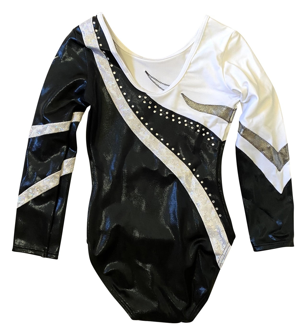 BLACK / SILVER MYST, MATT WHITE AND RHINESTONES LONG SLEEVE