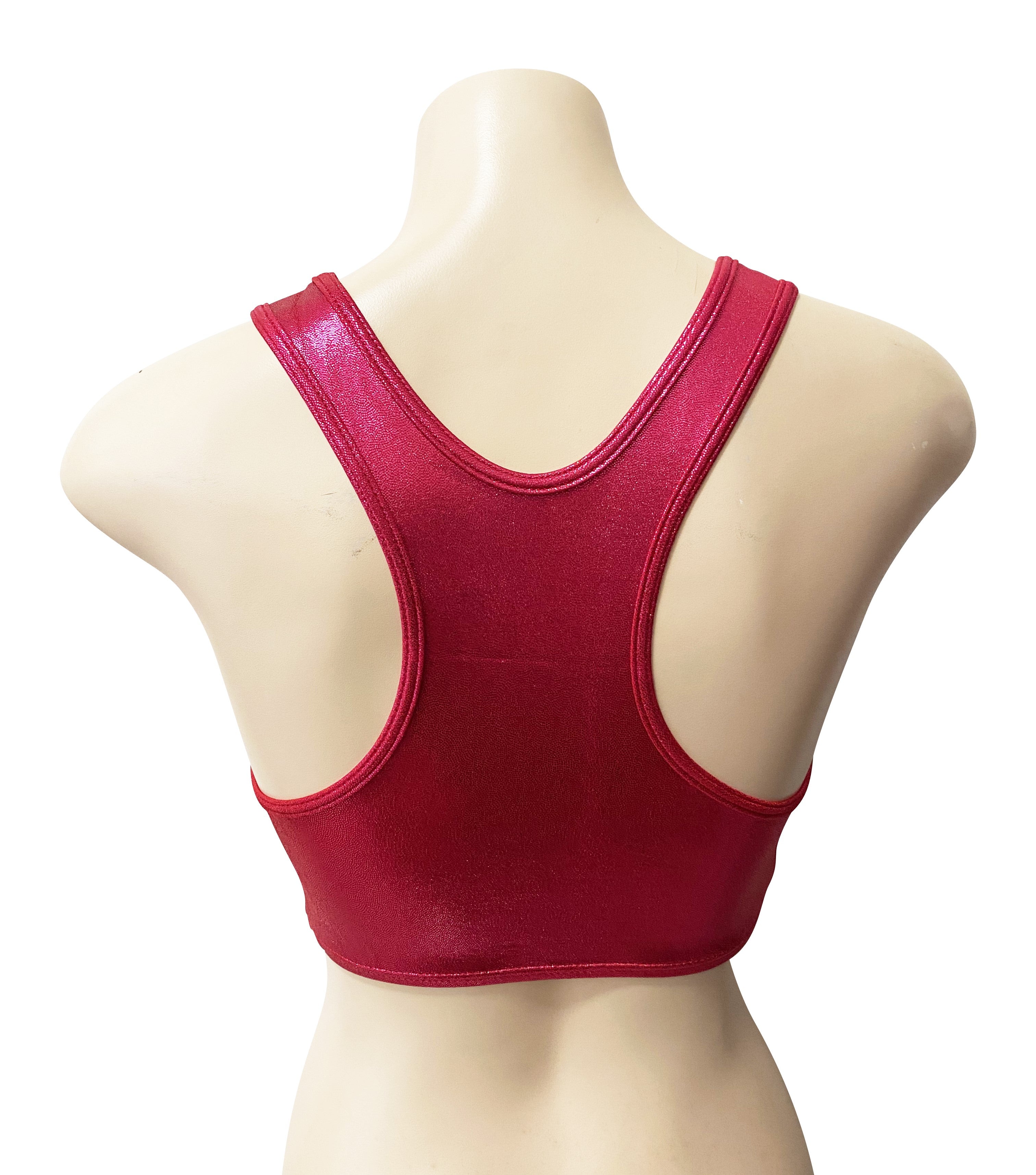 BERRY SHINY FOIL CROP TOP