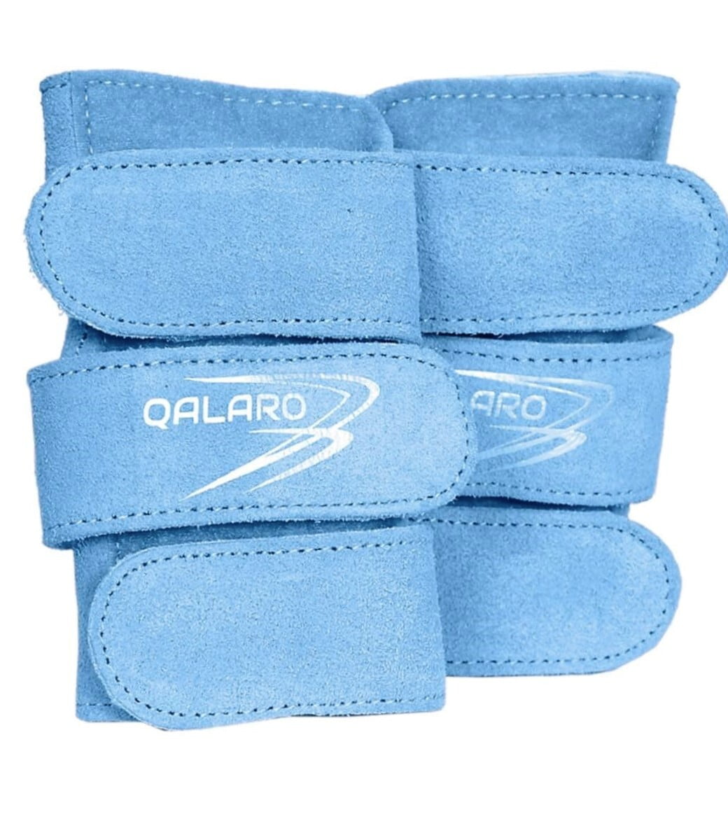 QALARO - SKY BLUE SUEDE WRIST SUPPORTS (pair)