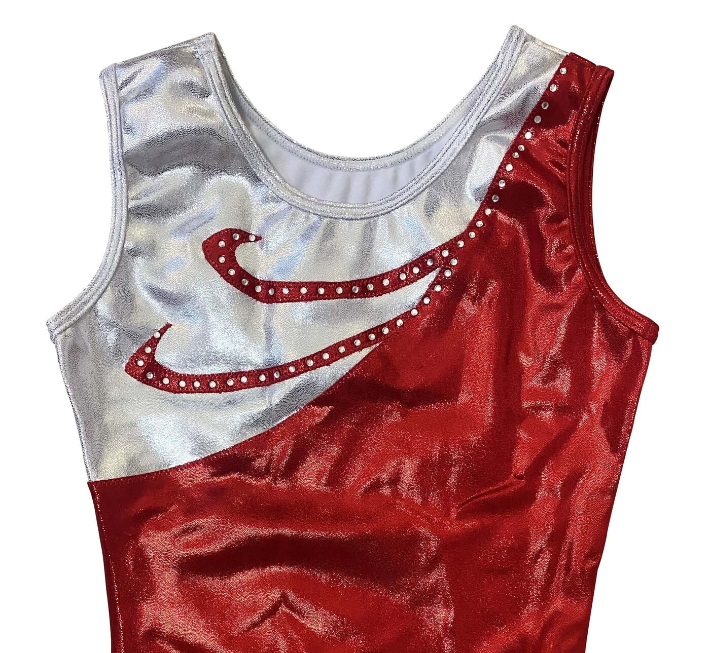 RED AND SILVER MYSTIQUE WITH CRYSTALS