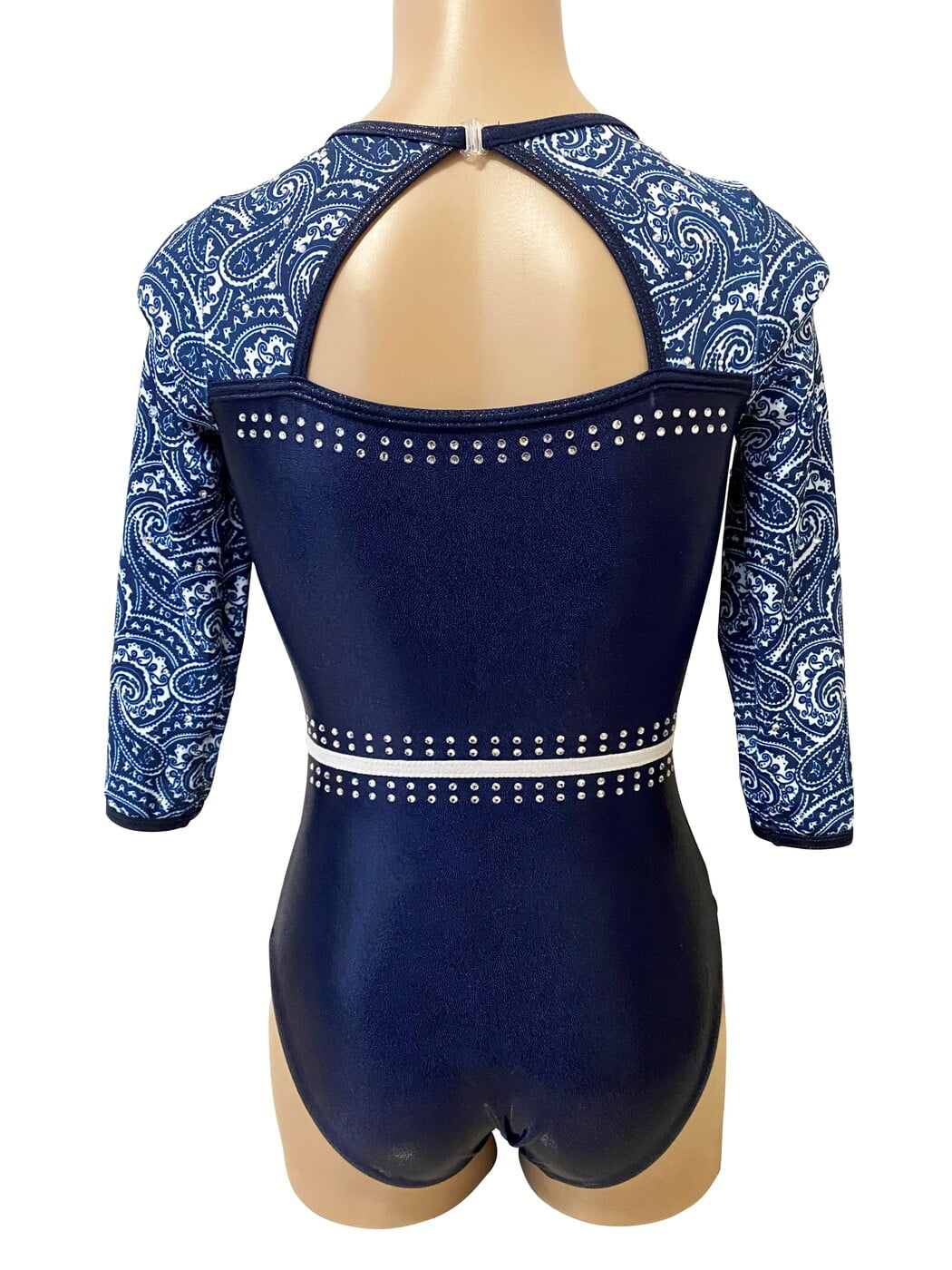 NAVY PHOENIX WITH PAISLEY AND CRYSTALS 3/4 SLEEVE