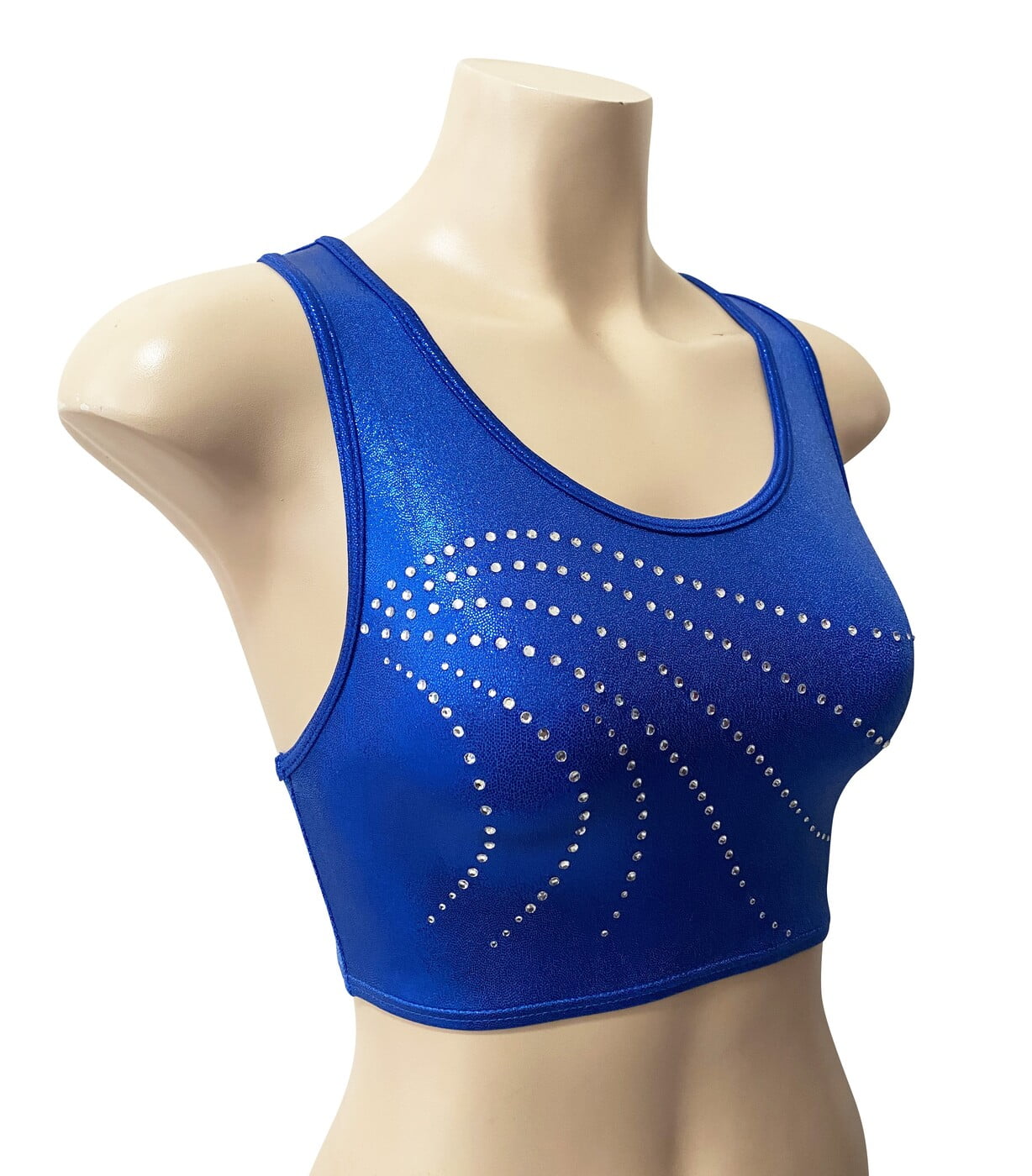 ROYAL BLUE SHINY MYSTIQUE CROP TOP