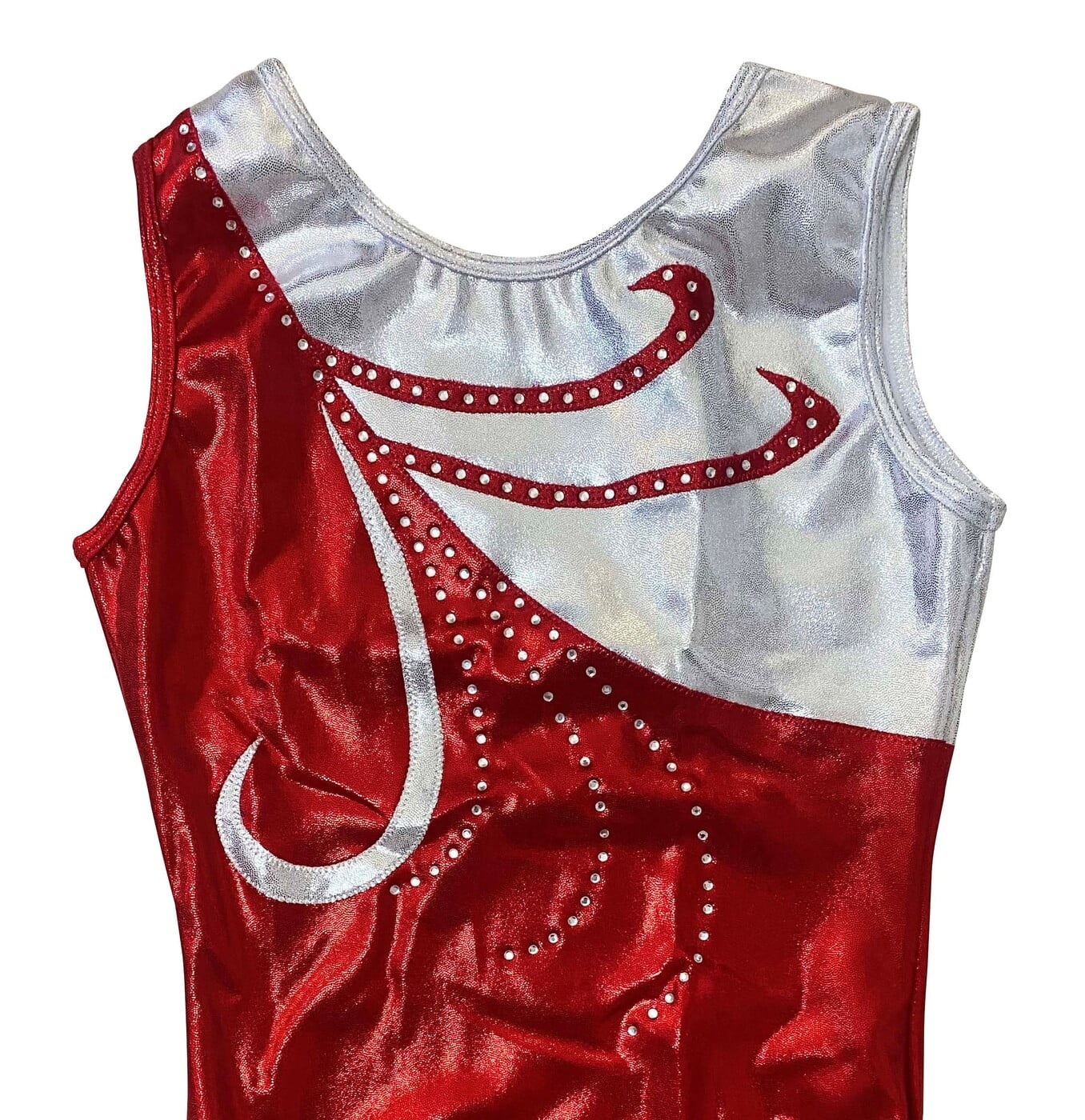 RED AND SILVER MYSTIQUE WITH CRYSTALS