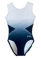 BLACK AND WHITE OMBRE LYCRA WITH CRYSTALS