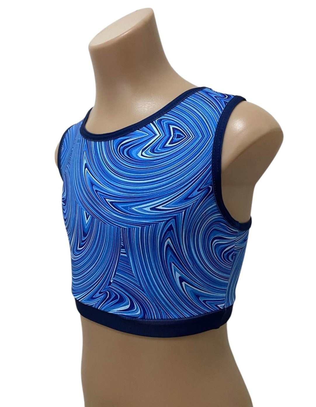 BLUE & NAVY SWIRL CROP TOP
