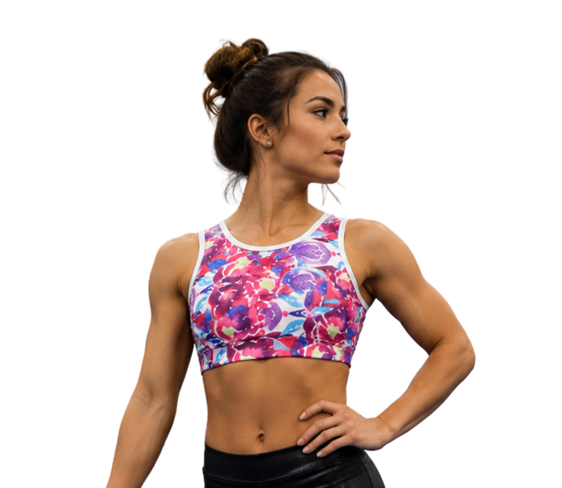 FLOWER DREAM CROP TOP LYCRA PRINT