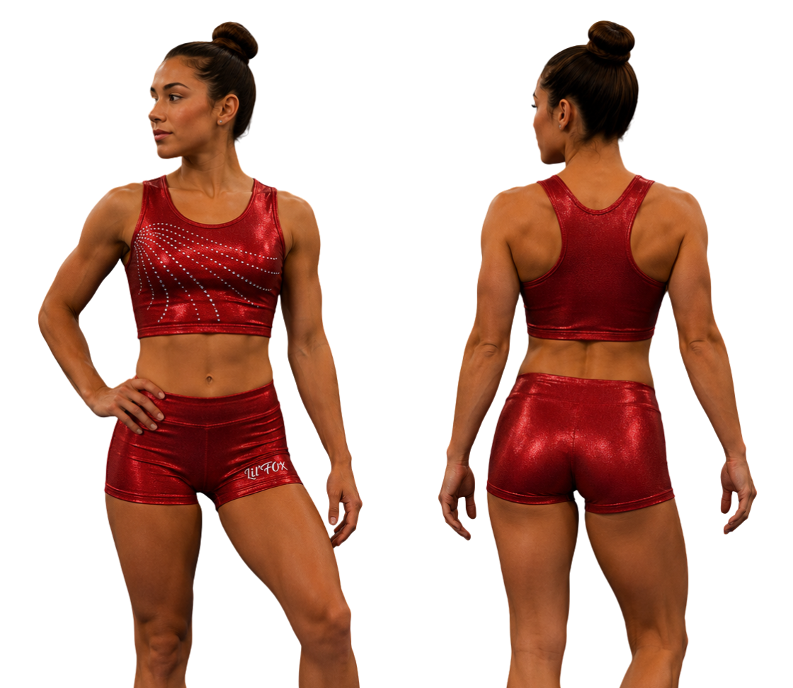 RED MYSTIQUE CROP SET