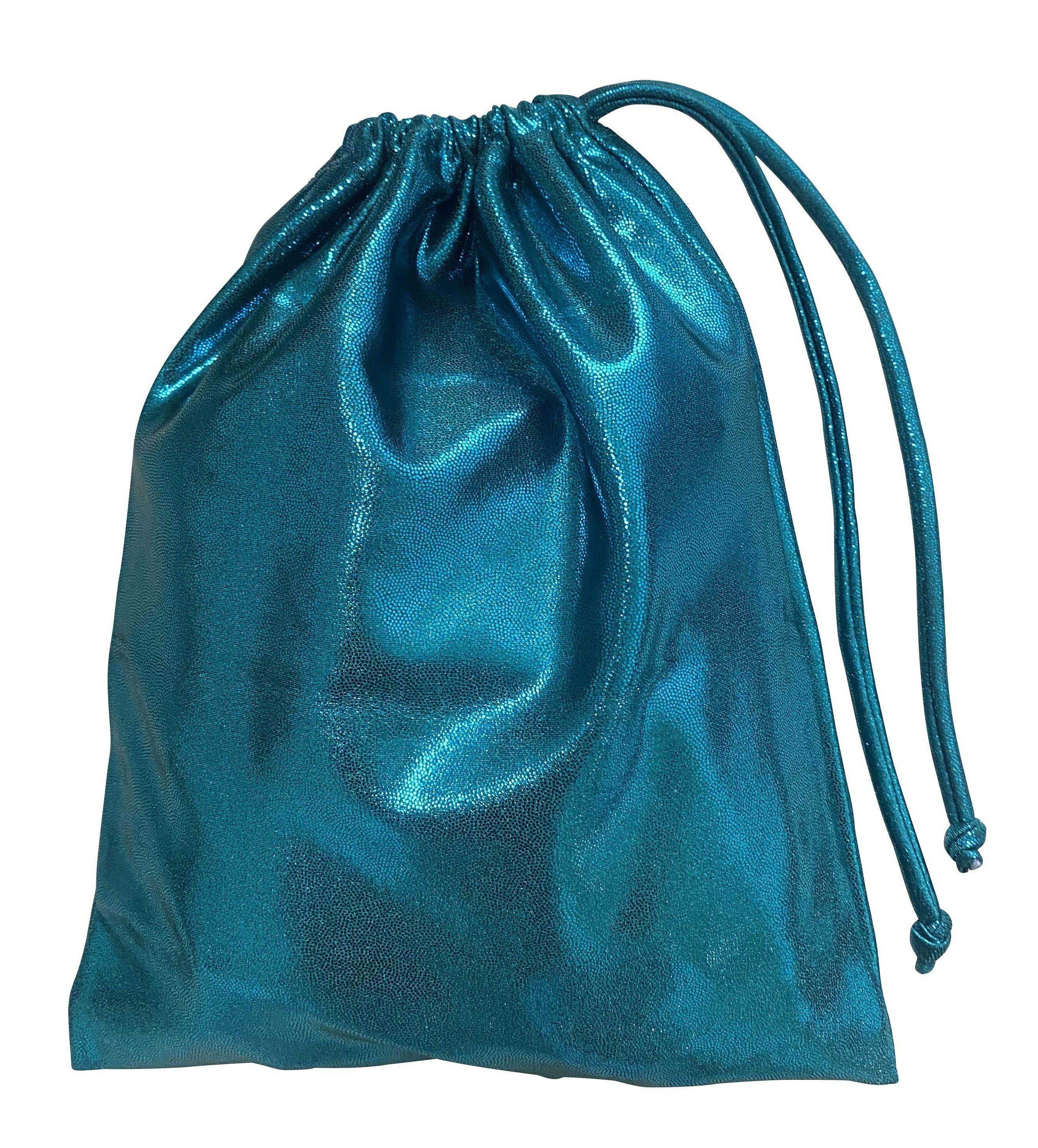 Lil'Fox Teal Green Shiny Mystique Grip Bag with 'Gymnast' Rhinestones