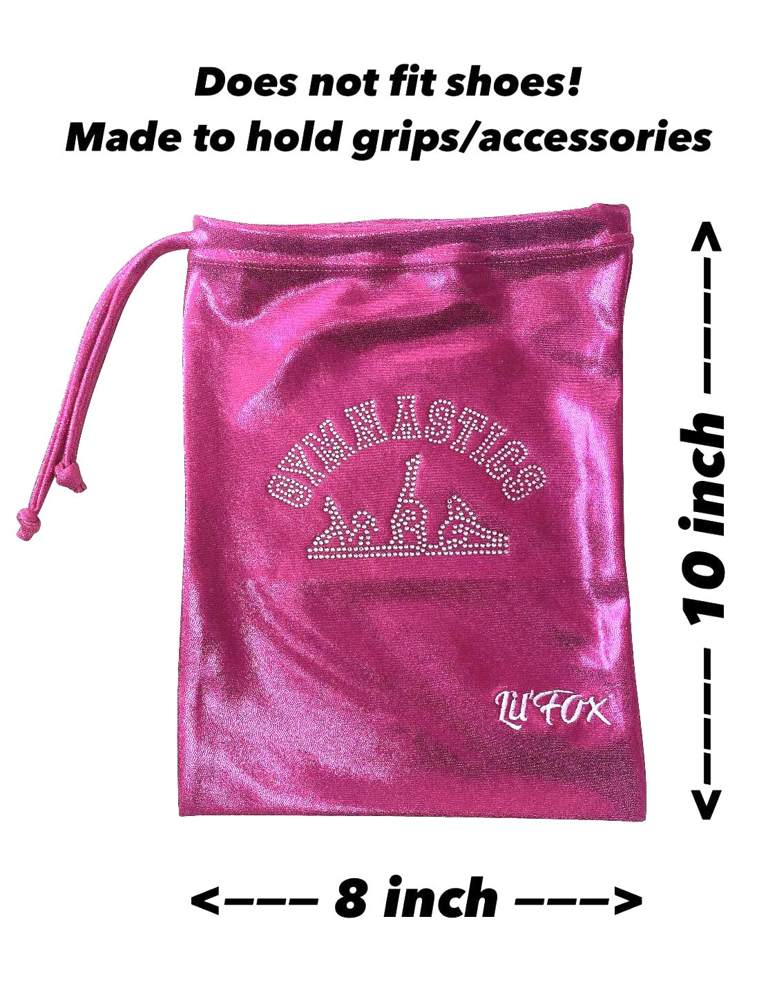 PINK SHINY MYSTIQUE GRIP BAG WITH 'GYMNAST' RHINESTONES
