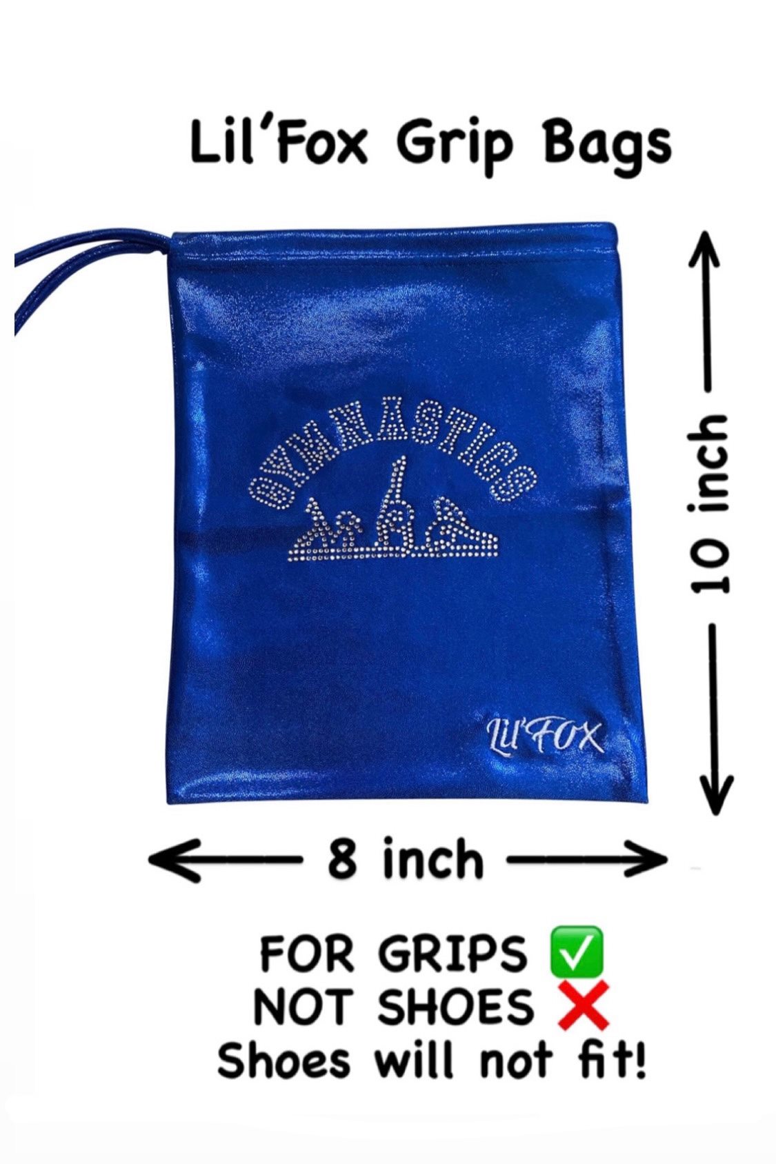 ROYAL BLUE MYSTIQUE GRIP BAG WITH 'GYMNAST' CRYSTALS