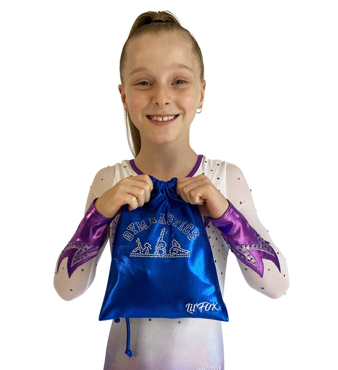 ROYAL BLUE MYSTIQUE GRIP BAG WITH 'GYMNAST' CRYSTALS