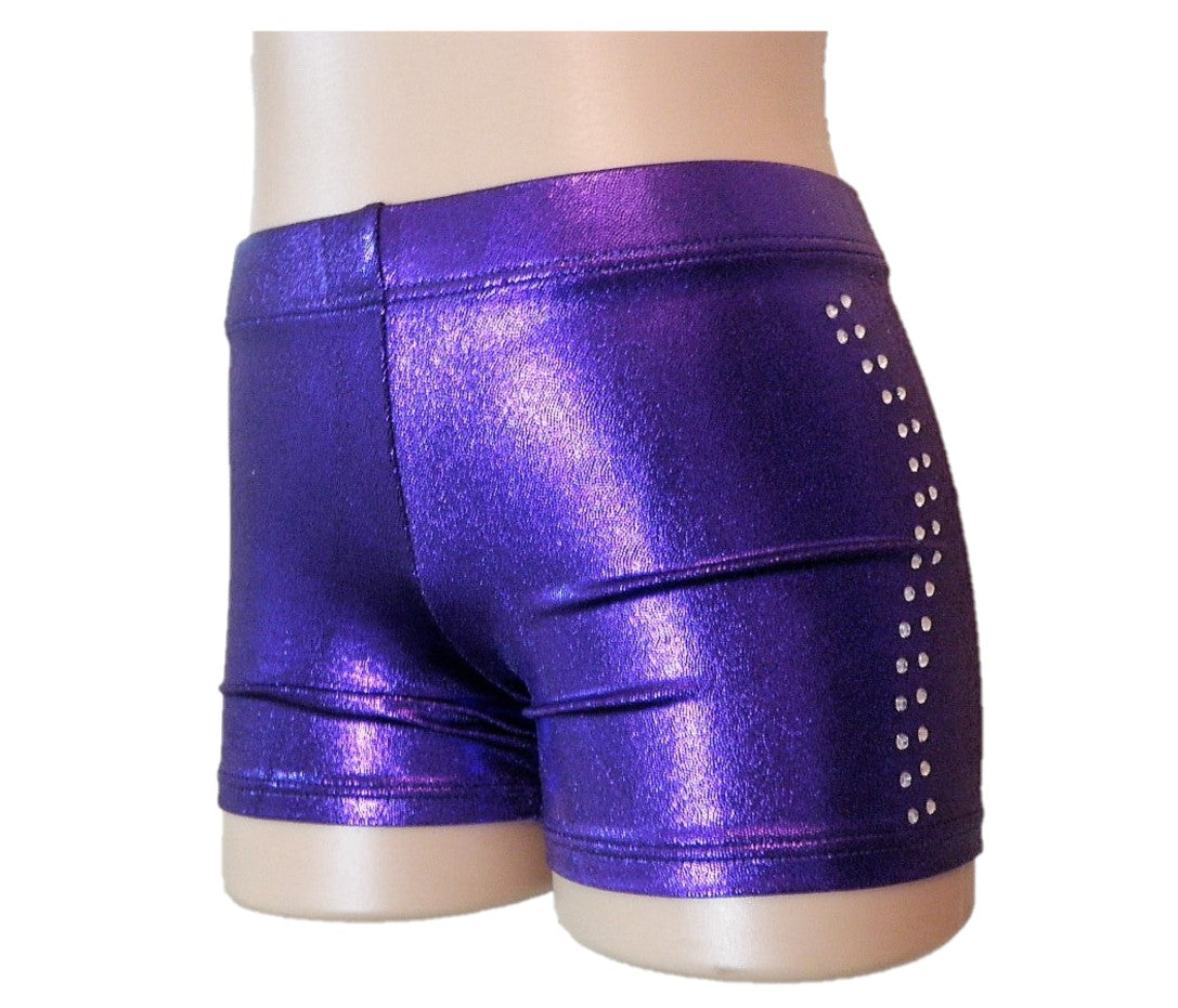 Lil'Fox Purple Mystique Bike Shorts with Rhinestones