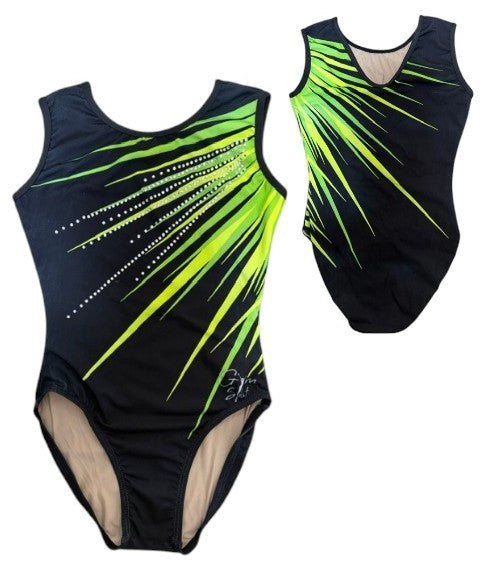 BLACK & NEON GREEN WITH STONES *Pre-Loved*