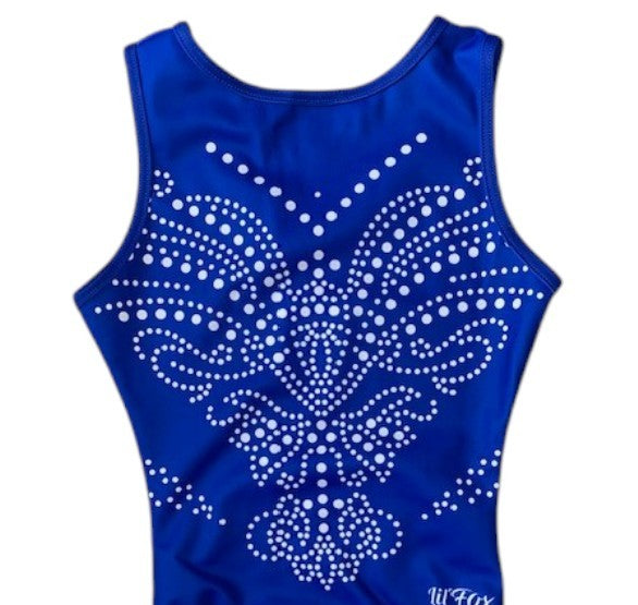 Lil'Fox Blue Snowflake Lycra Gymnastics Leotard