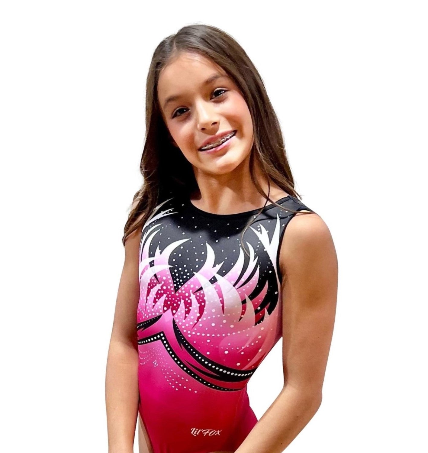 Lil'Fox Cherry Phoenix Lycra Print Sleeveless Leotard