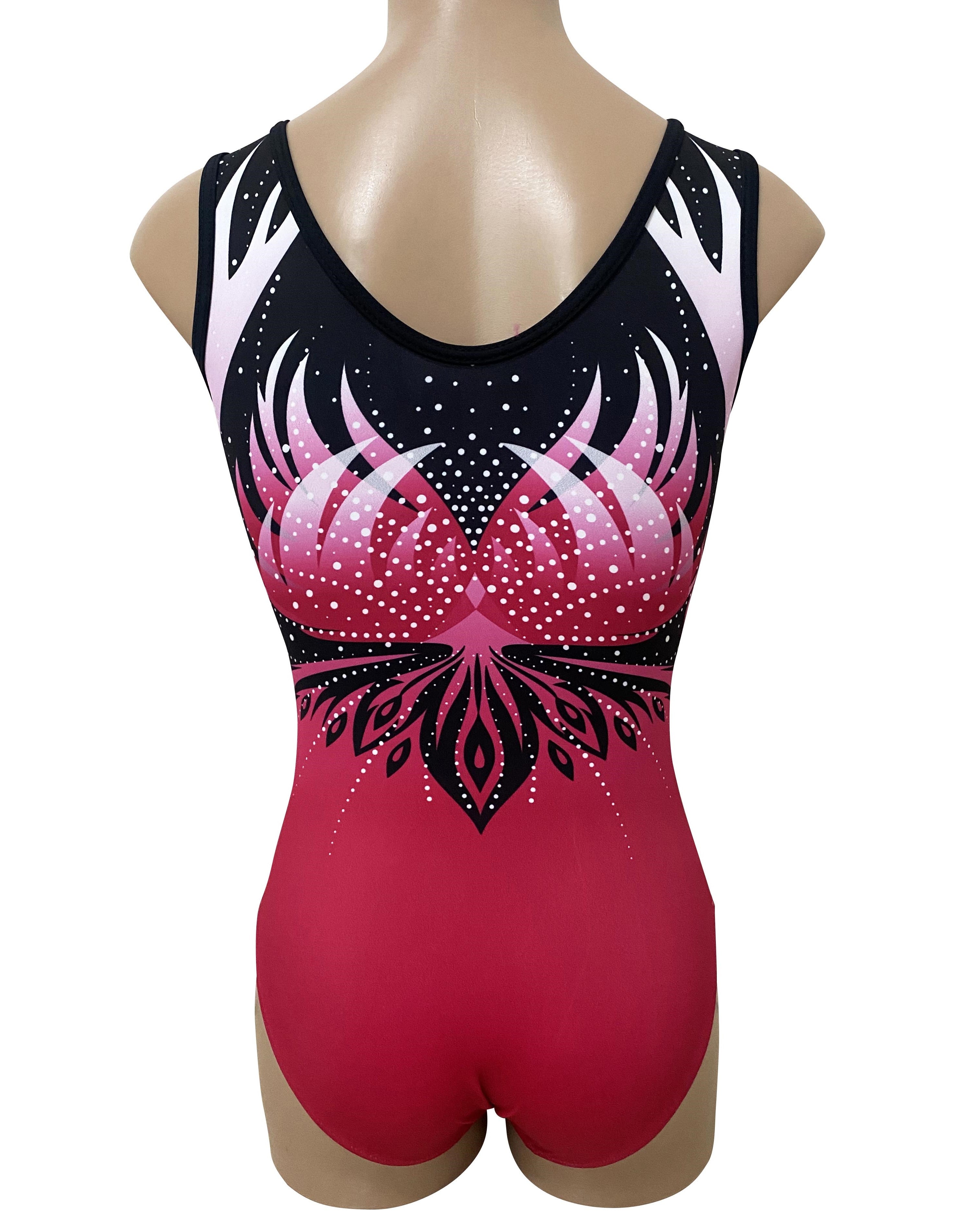 Lil'Fox Cherry Phoenix Lycra Print Sleeveless Leotard