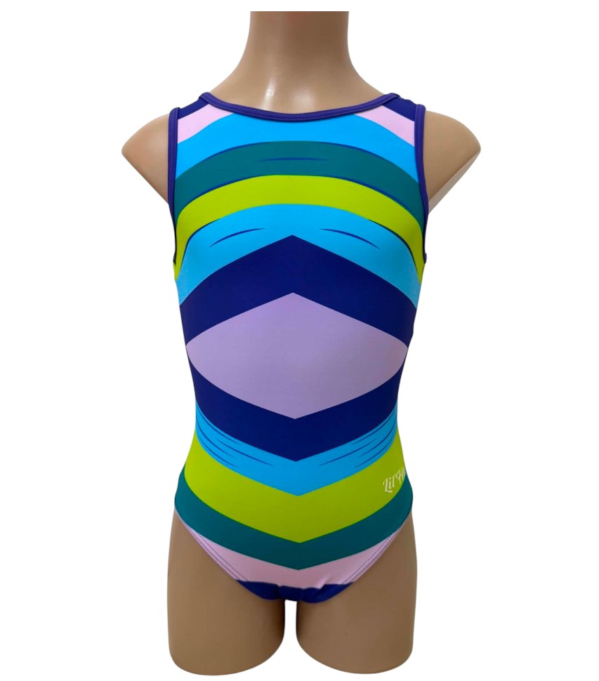 Lil'Fox Chevron Glow Gymnastics Leotard