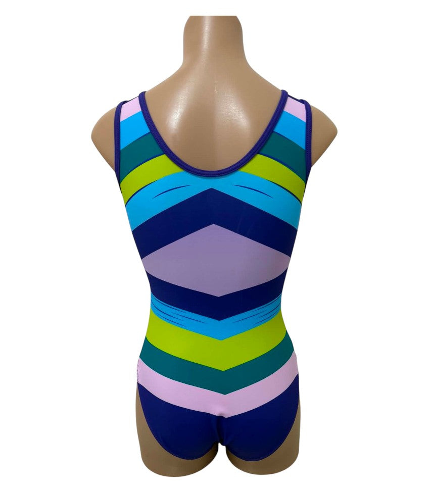 Lil'Fox Chevron Glow Gymnastics Leotard