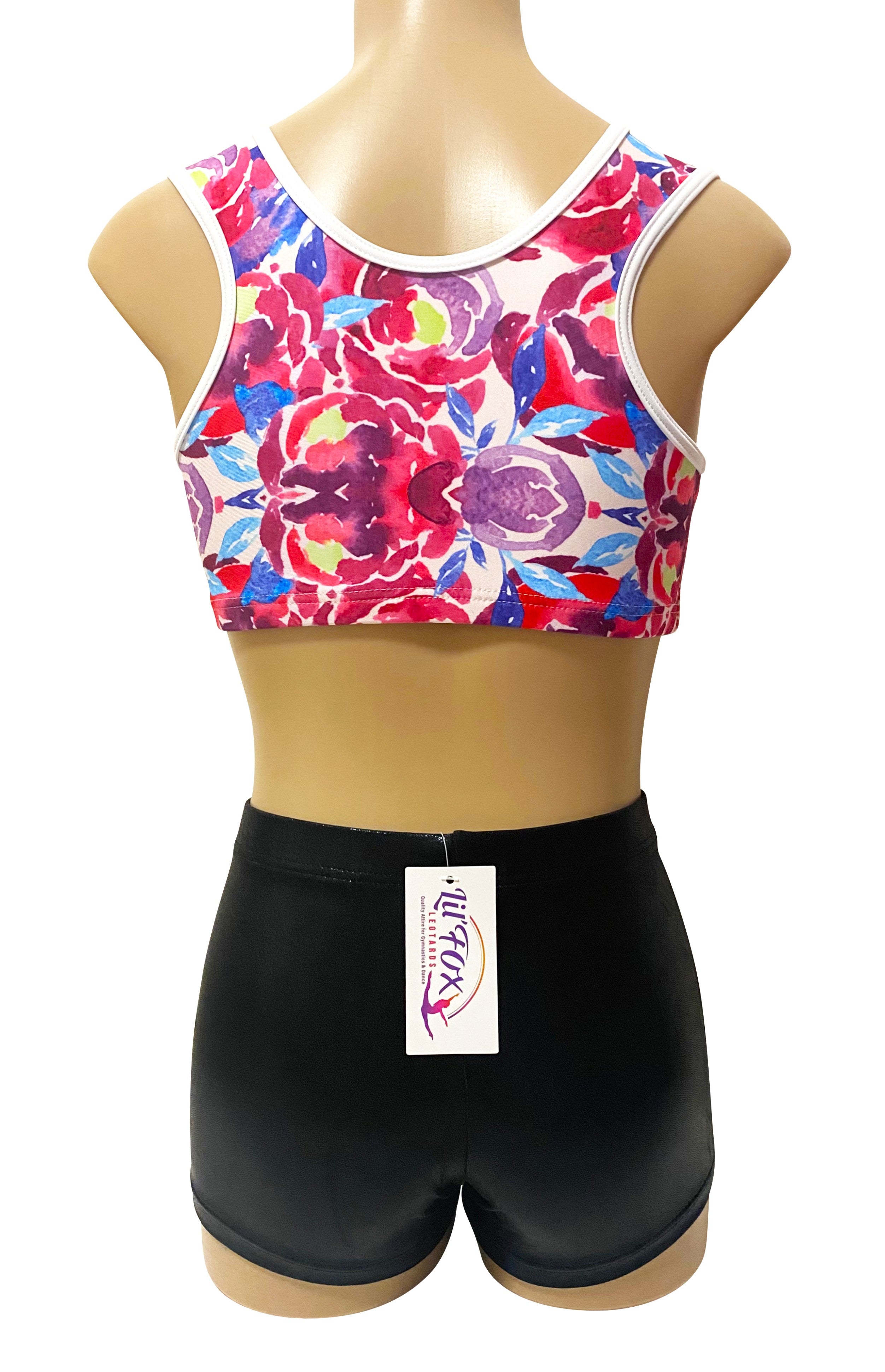 FLOWER DREAM + BLACK SHINY MYSTIQUE CROP SET