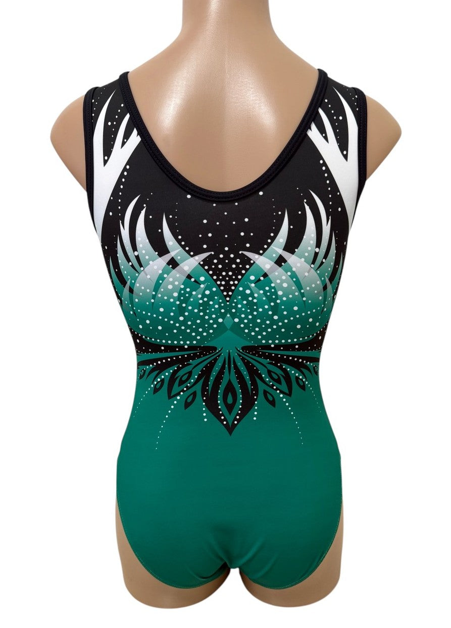 Lil'Fox Green Phoenix Lycra Gymnastics Leotard