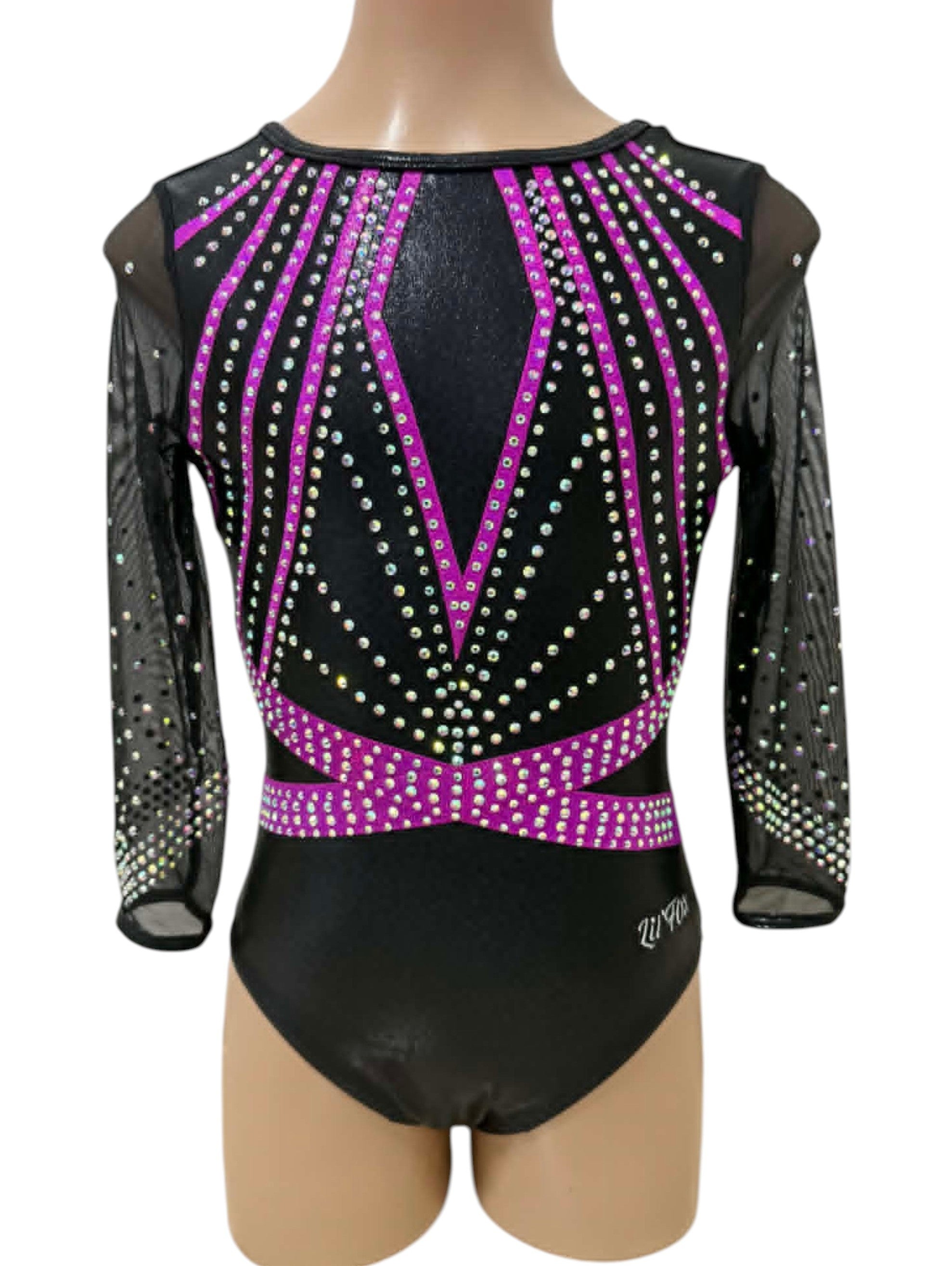 Lil'Fox Infinite Spark 3/4 Sleeve Mystique/Mesh Gymnastics Leotard