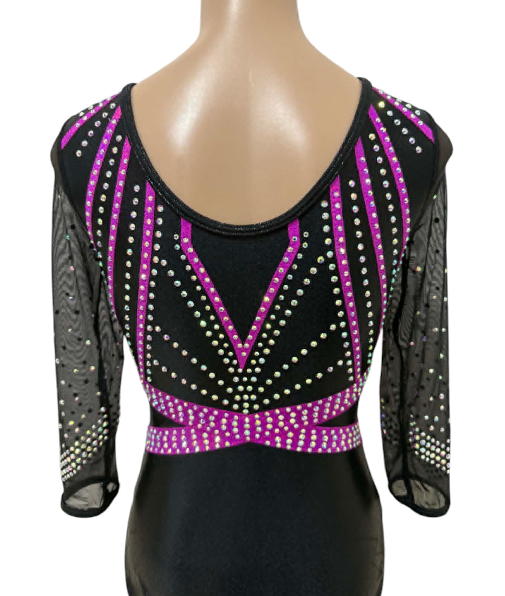 Lil'Fox Infinite Spark 3/4 Sleeve Mystique/Mesh Gymnastics Leotard
