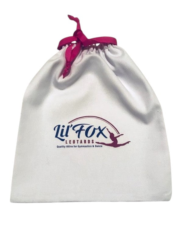 Lil'Fox Cotton Grip Bag with Fuchsia Drawstring